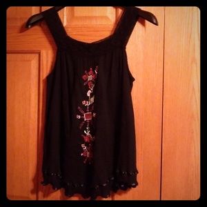 Black Boho sleeveless top